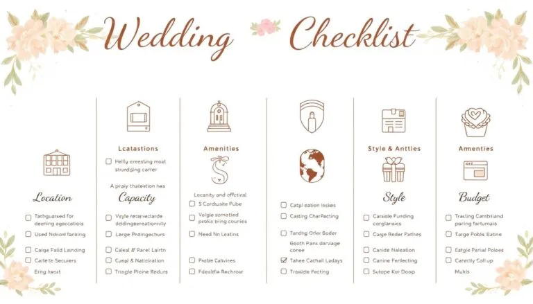 Wedding Checklist for Venue Selection