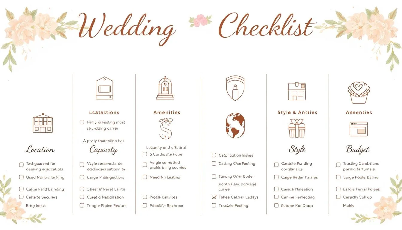 Wedding Checklist for Venue Selection