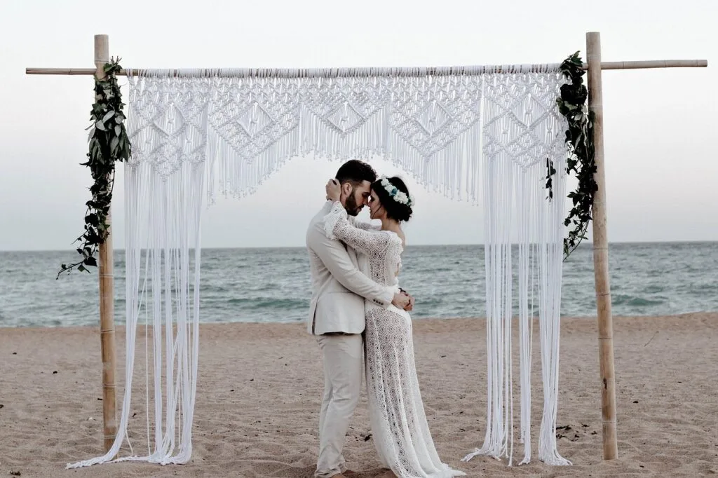 Couple getting married on the beach Couple getting married on the beach