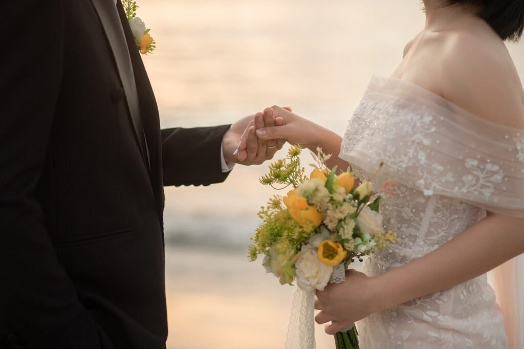 wedding, beach, sea