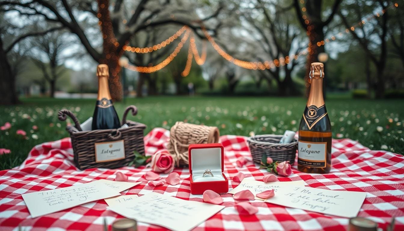 personal touches for proposal romantic engagement ideas - personal touches for proposal - picnic proposal; romantic proposal