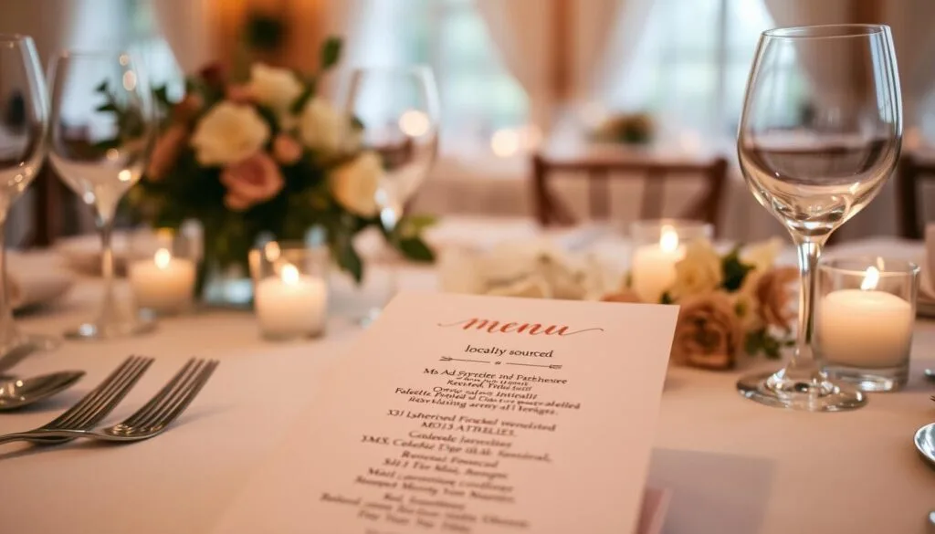 Intimate wedding menu