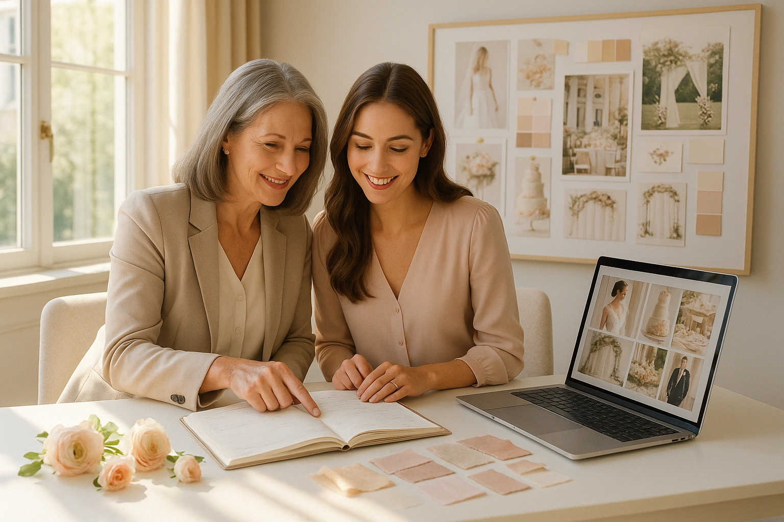 Mother and daughter wedding planning
