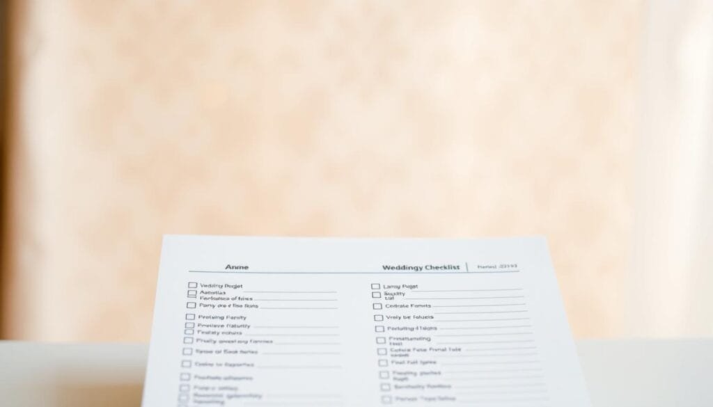 A detailed wedding budget checklist against a soft, dreamy background. In the foreground, a clean, minimal design showcases various budget categories neatly arranged, with check boxes and icons to visualize the planning process. The middle ground features a warm, bokeh-filled ambiance, with a subtle, elegant pattern or texture as the backdrop. Soft, natural lighting casts a serene, aspirational mood, inviting the viewer to imagine their own wedding day planning. The overall composition conveys a sense of organization, while maintaining a visually pleasing, magazine-worthy aesthetic. A detailed wedding budget checklist against a soft, dreamy background. In the foreground, a clean, minimal design showcases various budget categories neatly arranged, with check boxes and icons to visualize the planning process. The middle ground features a warm, bokeh-filled ambiance, with a subtle, elegant pattern or texture as the backdrop. Soft, natural lighting casts a serene, aspirational mood, inviting the viewer to imagine their own wedding day planning. The overall composition conveys a sense of organization, while maintaining a visually pleasing, magazine-worthy aesthetic.