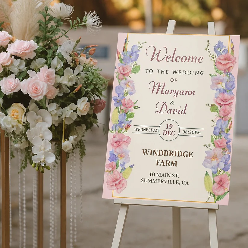 My Wedding Journey - How to spot wedding venue red flags - A Warm Welcome to Your Dream Day – Personalized Sign