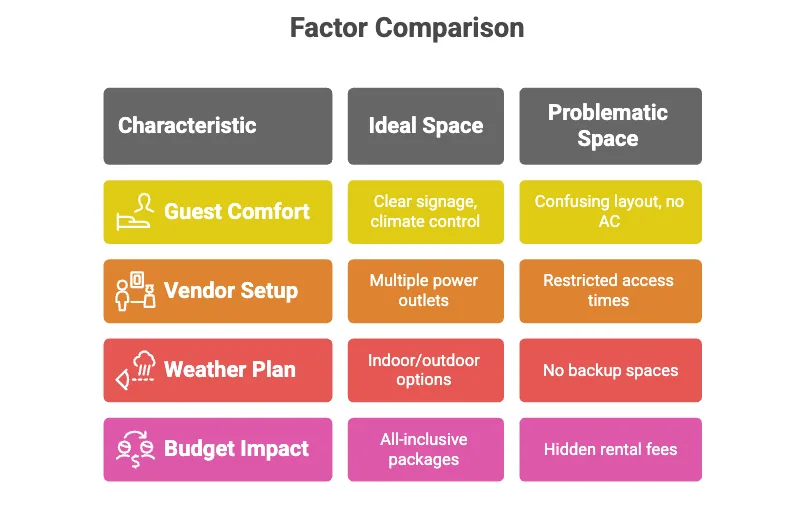 My Wedding Journey - How to spot wedding venue red flags -  Factor Comparison